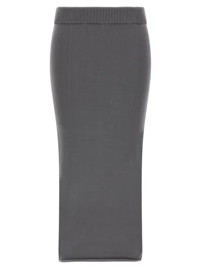 Entire Studios Gray Cotton Midi Women's Skirt
