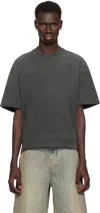 Entire Studios Graphite Cotton Oversize T-shirt In Washedblack