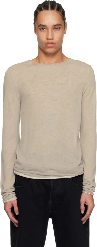 Entire Studios Gray Duplex Knit T-shirt In Marble