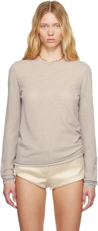 Entire Studios Gray Duplex Knit T-shirt In Marble