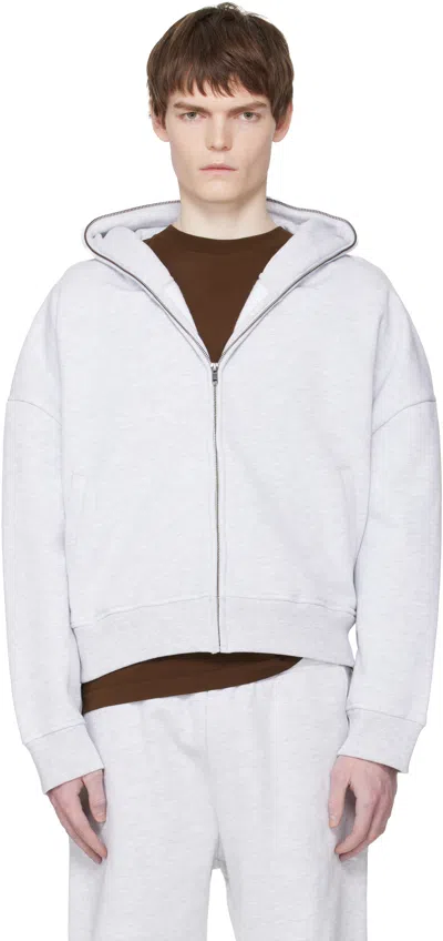 Entire Studios Gray Eternal Zip Hoodie In White