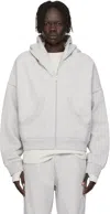 Entire Studios Gray Eternal Zip Hoodie In Gray