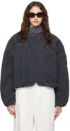 Entire Studios Gray Fluffy Jacket In Charcoal