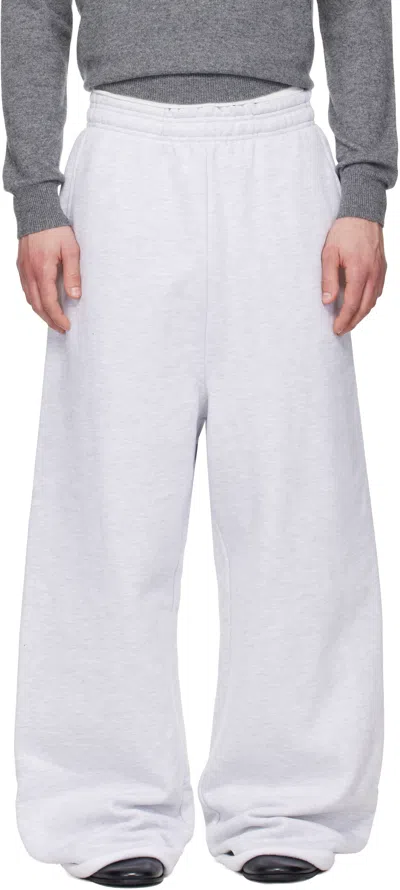Entire Studios Gray Full Sweatpants In White