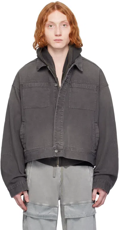 Entire Studios Gray Gem Denim Jacket In Stonelight