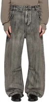 Entire Studios Gray Gem Jeans In Chargrill