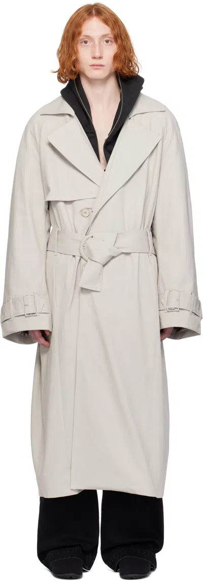 Entire Studios Gray Goodman Trench Coat In Lightgrey