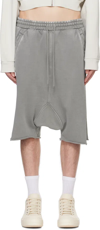 Entire Studios Gray Heavy Drop Shorts In Rhino