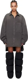 Entire Studios Gray Herculean Denim Shirt In Stonelight