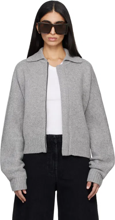 Entire Studios Gray Marla Bomber Cardigan