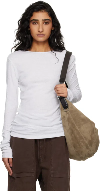 Entire Studios Gray Sheer Long Sleeve T-shirt