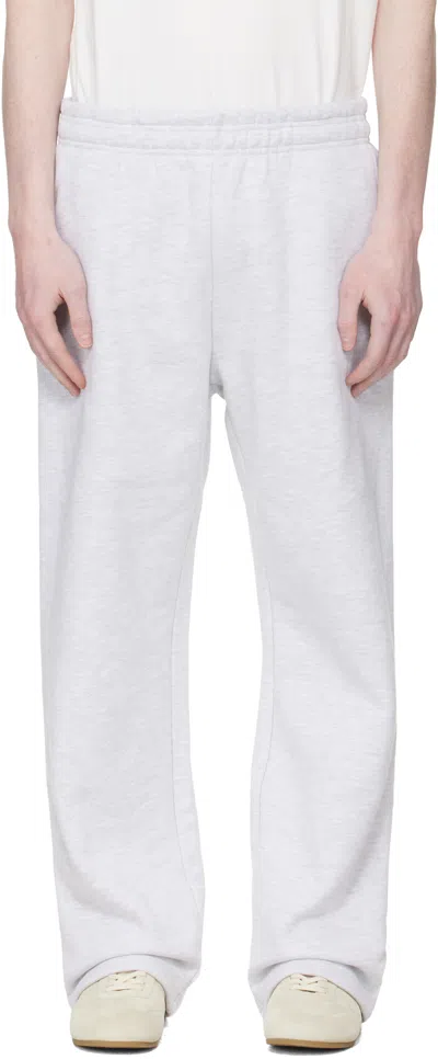 Entire Studios Gray Straight Leg Sweatpants In White