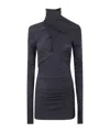 Entire Studios Turtleneck Draped Top In Gray