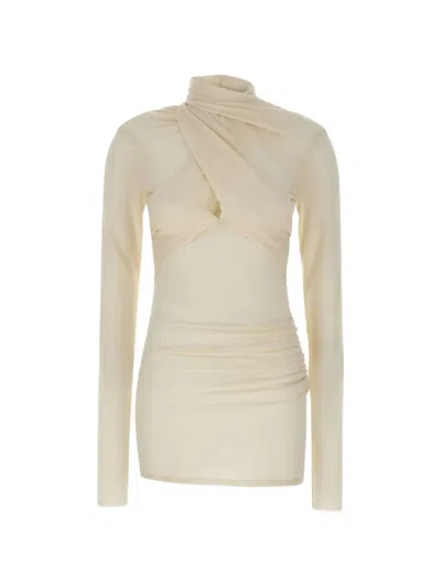 Entire Studios Gres Ruched Wool Sweater In Neutral