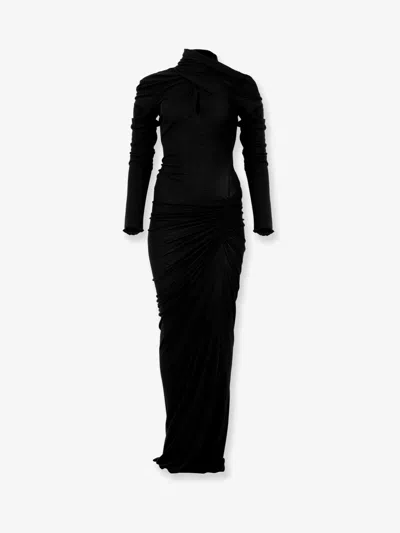 Entire Studios Grès Stretch Cotton Long Dress In Black