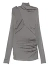 Entire Studios Draped Blouse In Gray