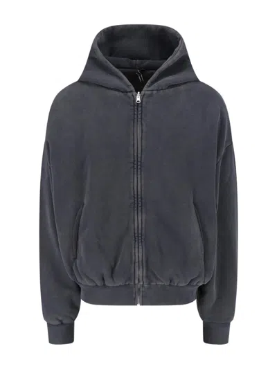 Entire Studios Grey Charcoal Vintage Wash Hoodie In Gray