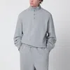 Entire Studios Grey Cotton Buttoned Sweater In Gray