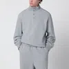 Entire Studios Grey Cotton Buttoned Sweater In Gray