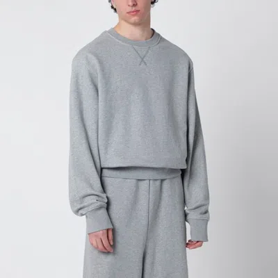 Entire Studios Grey Cotton Crewneck Sweatshirt In Gray