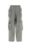 Entire Studios Cropped Cotton Cargo Joggers Wide Leg In Rhino