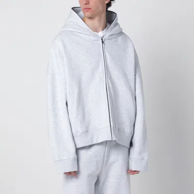 Entire Studios Grey Cotton Zip-up Hoodie In White
