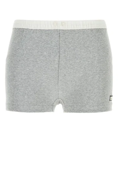 Entire Studios Grey Stretch Cotton Shorts In Gray