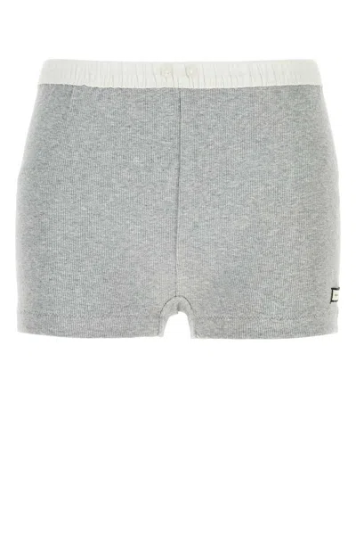 Entire Studios Grey Stretch Cotton Shorts In Gray