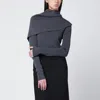 Entire Studios Asymmetric Turtleneck Sweater Cape Detail In Gray