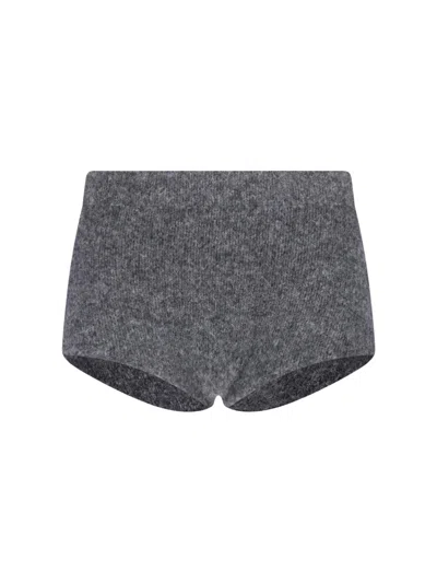 Entire Studios Grey Wool-blend Shorts In Gray