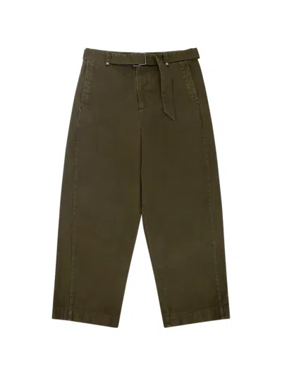 Entire Studios Gully Belted Wide-leg Jeans In Green