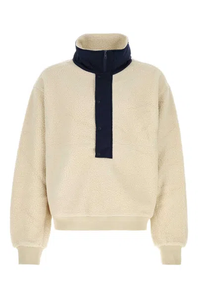 Entire Studios System Half Zip Fleece In Neutral
