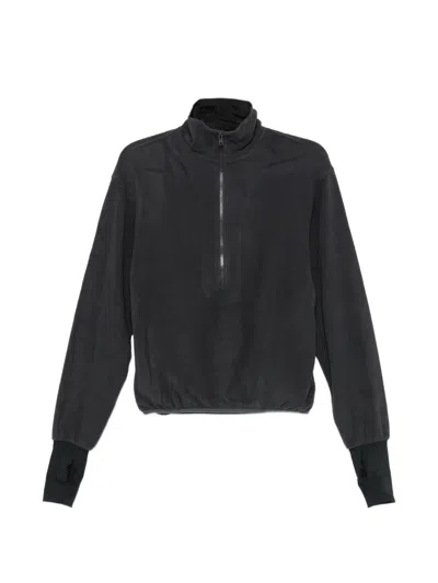 Entire Studios Half-zip Fleece Sweater In Black