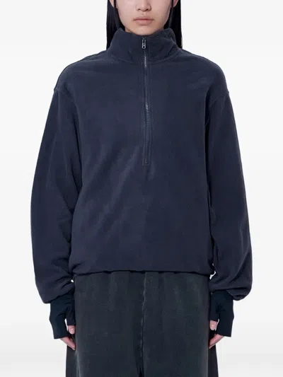 Entire Studios Half-zip Fleece Sweater In Blue