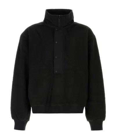 Entire Studios Half-zip Fleece Sweatshirt In Black