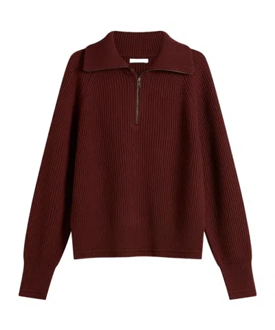 Entire Studios Half-zip Knitted Sweater In Red