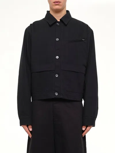 Entire Studios Hatch Cotton Shirt Jacket In Black