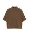 Entire Studios Cropped Mud Cotton T-shirt With Short Sleeves In Brown