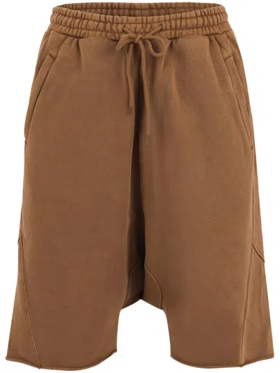 Entire Studios Heavy Drop Cotton Shorts In Brown