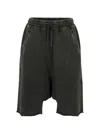 Entire Studios Washed Black Bermuda Shorts With Low Crotch In Black