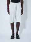 Entire Studios Ivory Bermuda Shorts With Low Crotch In White