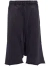 Entire Studios Washed Black Bermuda Shorts With Low Crotch In 紫色