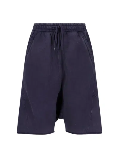 Entire Studios Heavy Drop Track Shorts In Blue