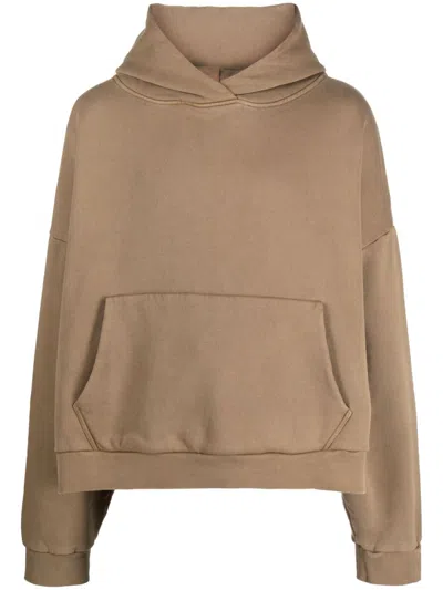 Entire Studios Oversized Organic Cotton Hoodie With Drop Shoulder In Brown