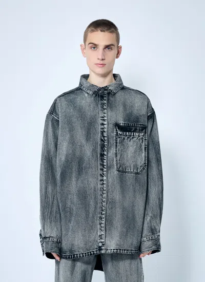 Entire Studios Herculean Denim Shirt In Grey