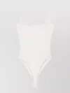 Entire Studios High-cut Leg Scoop Neck Bodysuit In White