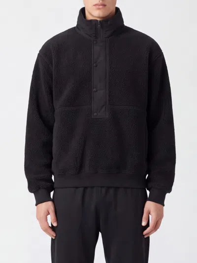 Entire Studios High-neck Half-zip Fleece Jacket With Elasticated Cuffs In Black