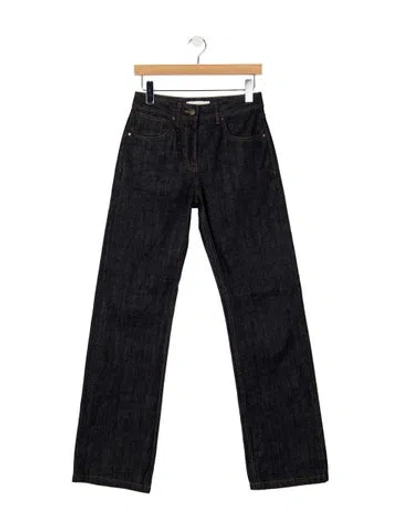 Pre-owned Entire Studios High-rise Straight Leg Jeans In Black