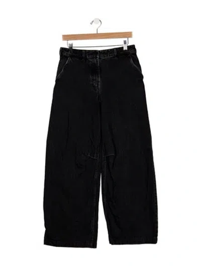 Pre-owned Entire Studios High-rise Wide Leg Jeans In Black