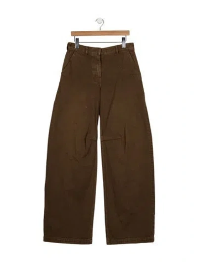 Pre-owned Entire Studios High-rise Wide Leg Jeans In Brown